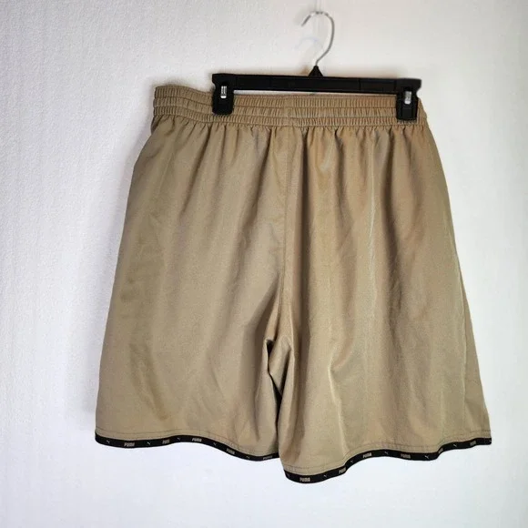 Puma Mens Athletic Shorts Tan Khaki Lightweight Mesh Lined XXL - Picture 3 of 6